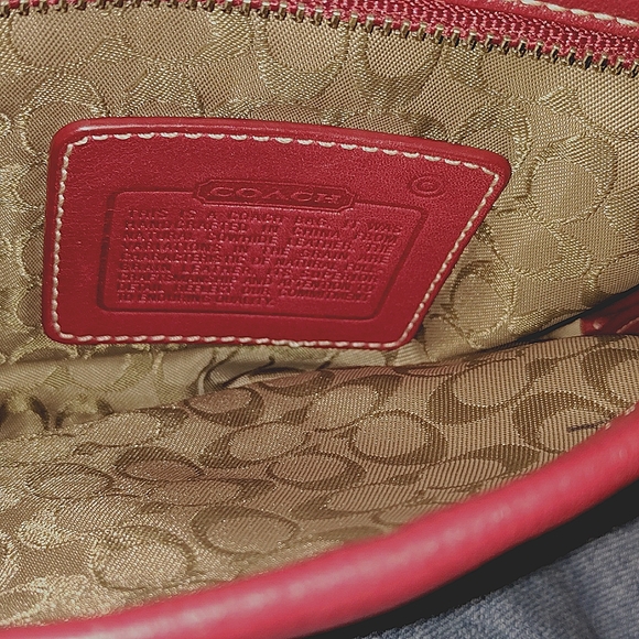 COACH Rare Vintage Mini Red Leather Handbag - Picture 10 of 10